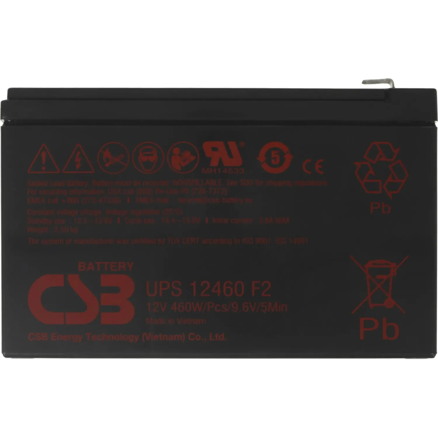 Батарея для ИБП CSB UPS12460 F2 12В 9А.ч - фото 2