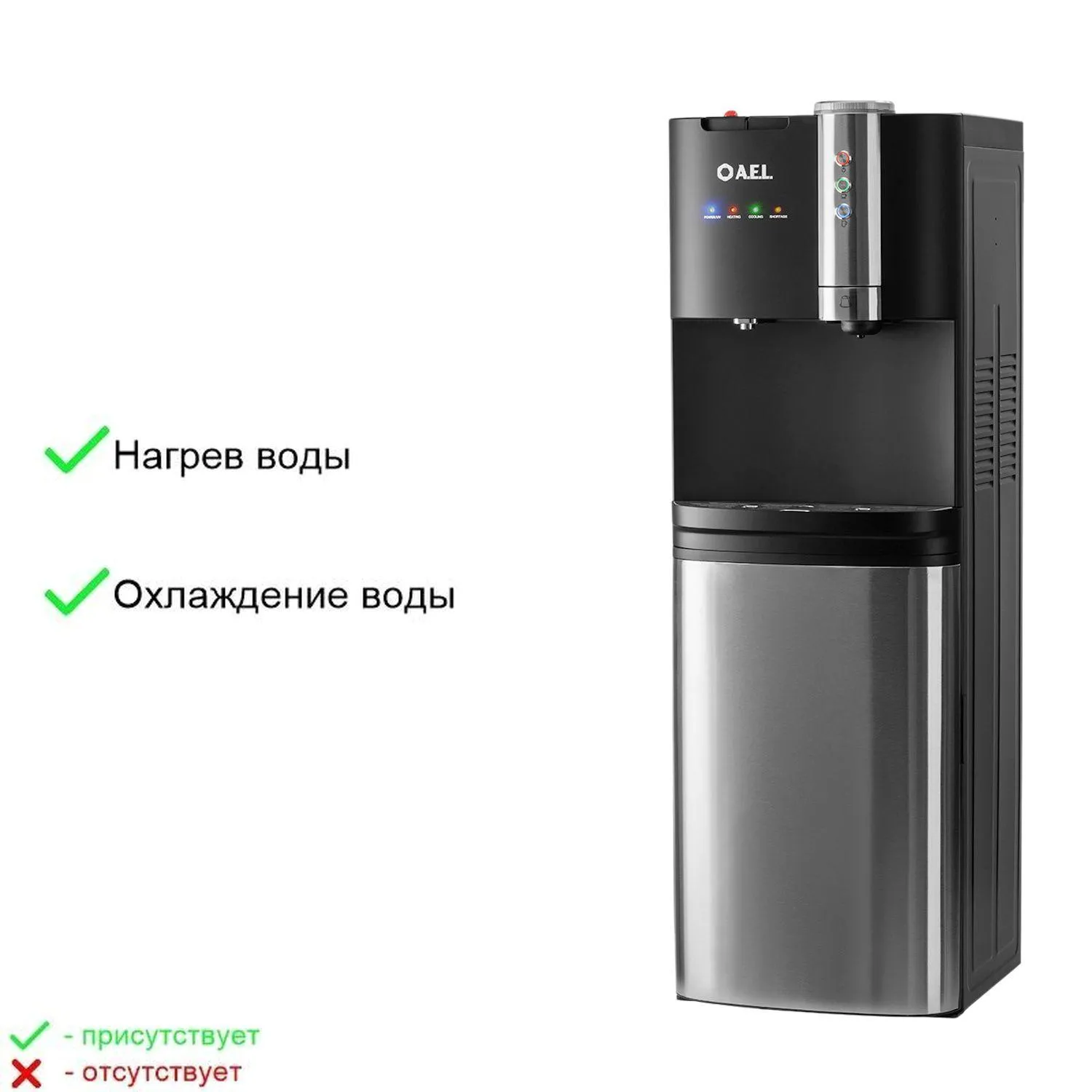 Кулер AEL LC-AEL-2501a black/ss нагрев компрес охл функция кофемашины - фото 2