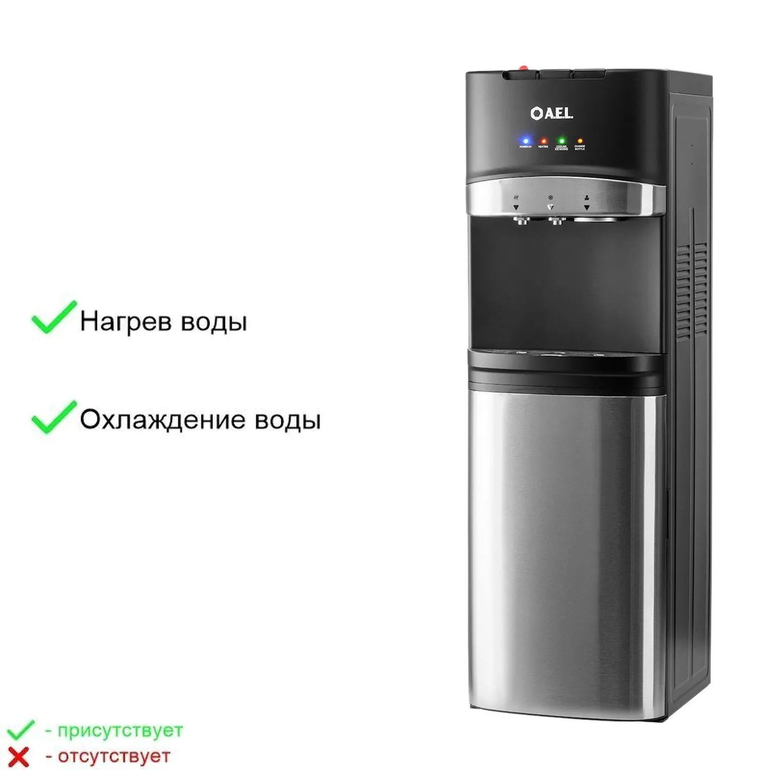 Кулер AEL LC-AEL-2018a black/ss ice нагрев компрес  охл ледогенератор - фото 2