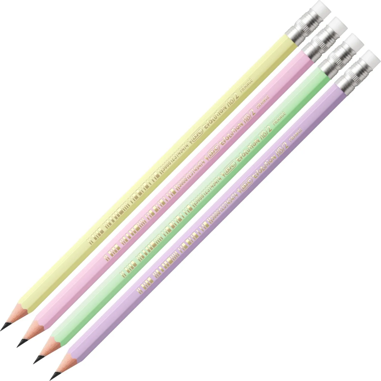 Карандаш Ч/Г BIC Evolution Pastel с ластиком, в асс,518306 - фото 2