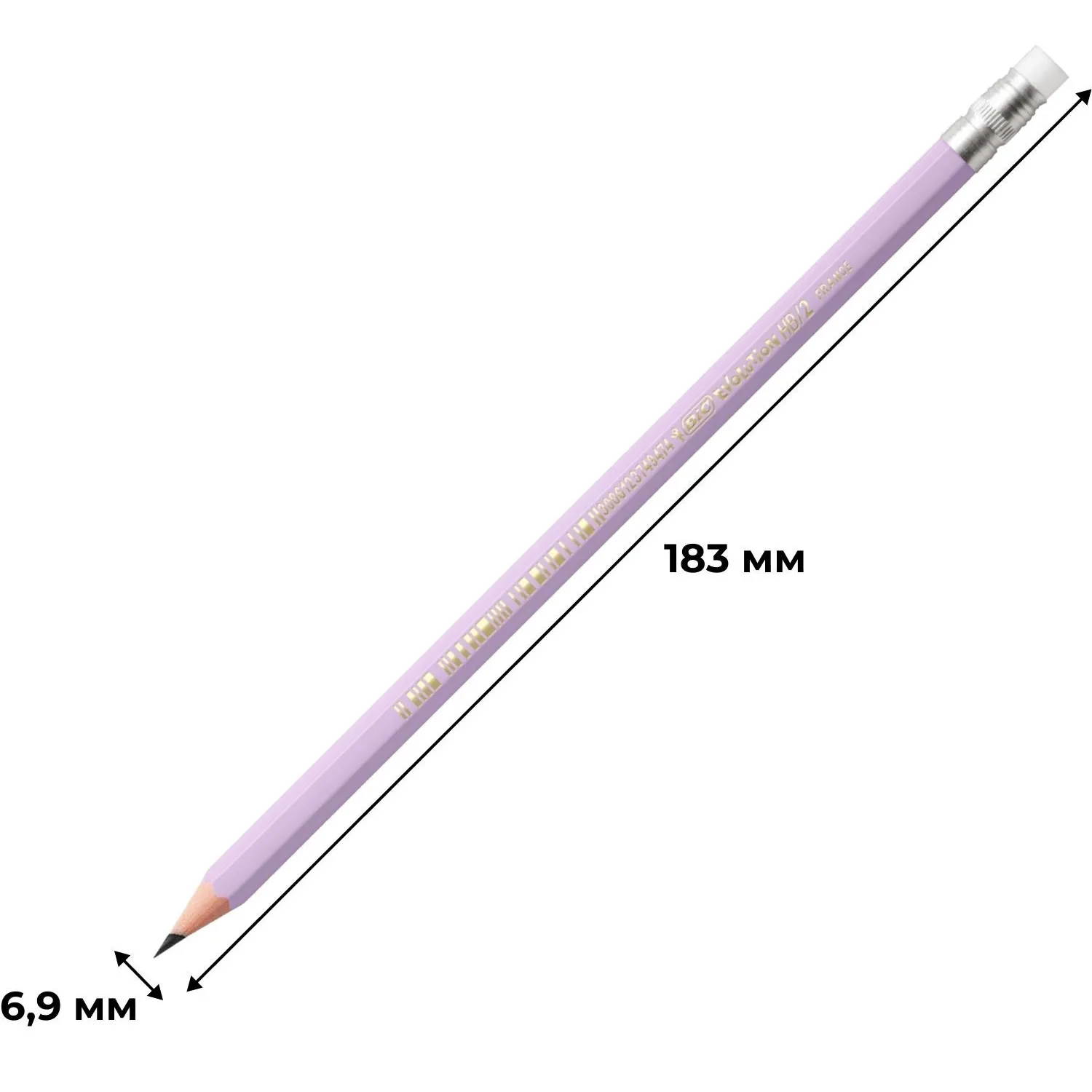 Карандаш Ч/Г BIC Evolution Pastel с ластиком, в асс,518306 - фото 9
