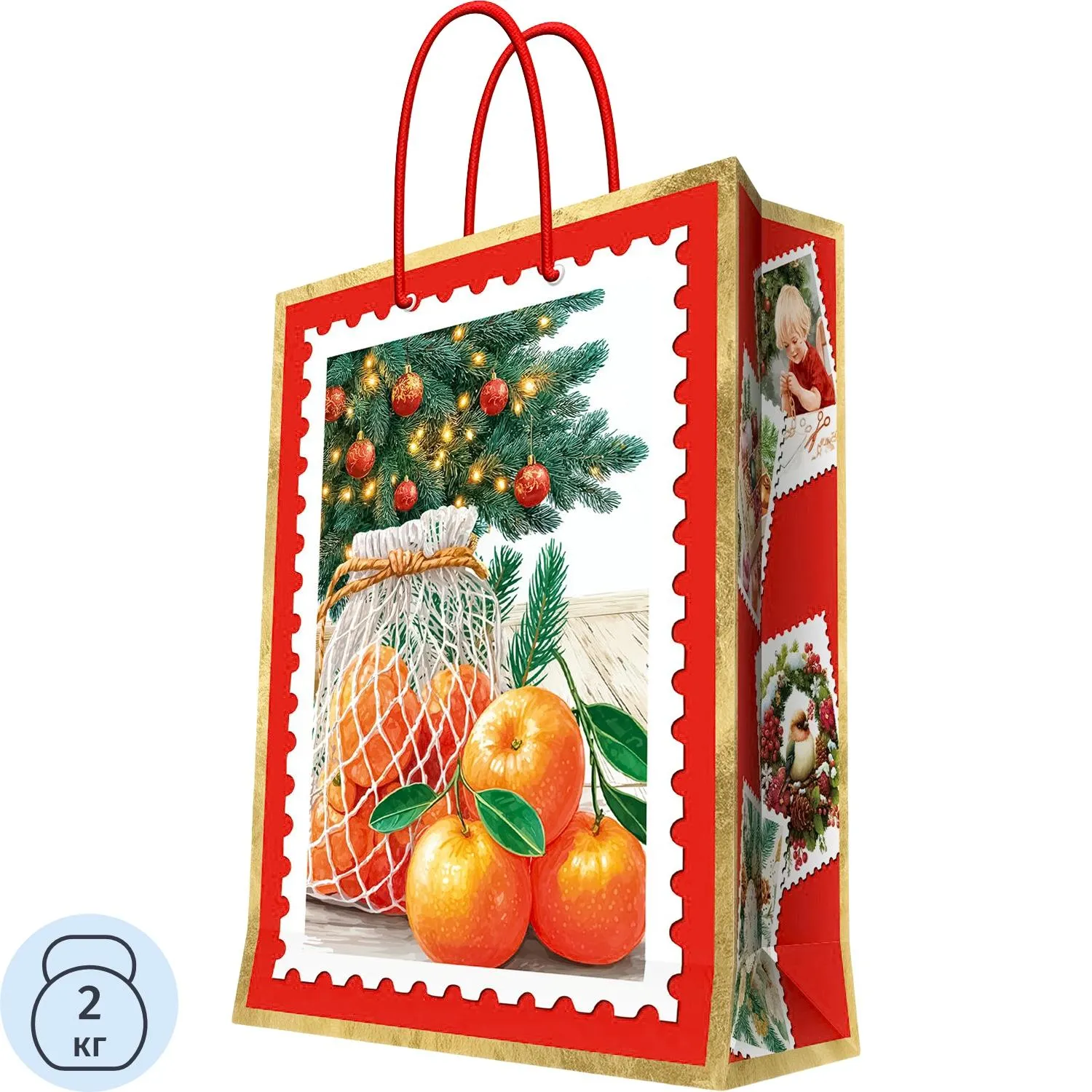 Пакет подарочный бумажный с ламинацией, 140 г/м2, 17,8x22,9x9,8см, 97616FE - фото 1
