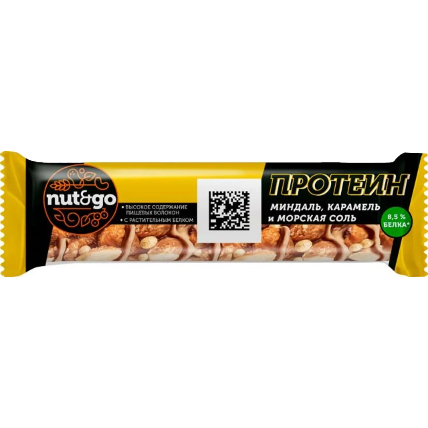 Шоколадный батончик Protein NUT&GO миндаль КА, 40г x18шт/уп KA, КВК455 - фото 1