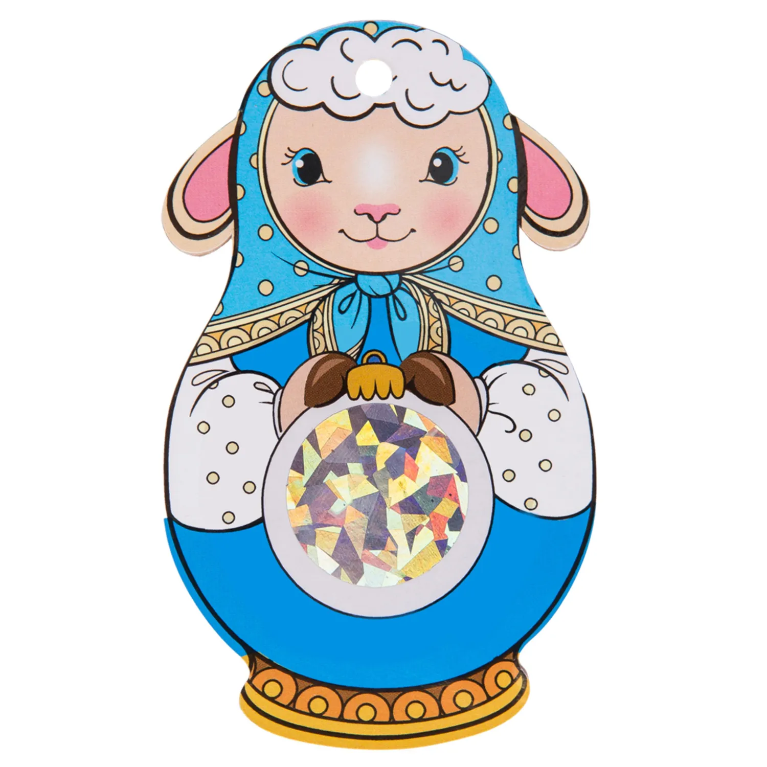 Игрушка новогодняя подвесная из картона с предсказанием, 6x0,2x10см, 96998 - фото 1