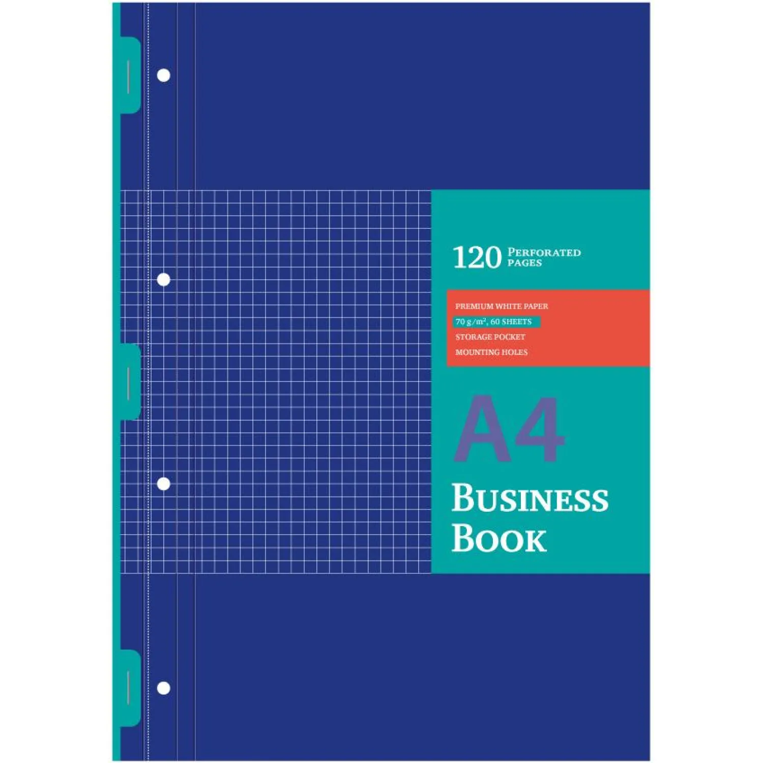 Блокнот ОФИС3 на скрепке А4 60л. клетка, картон обл. синий - фото 1