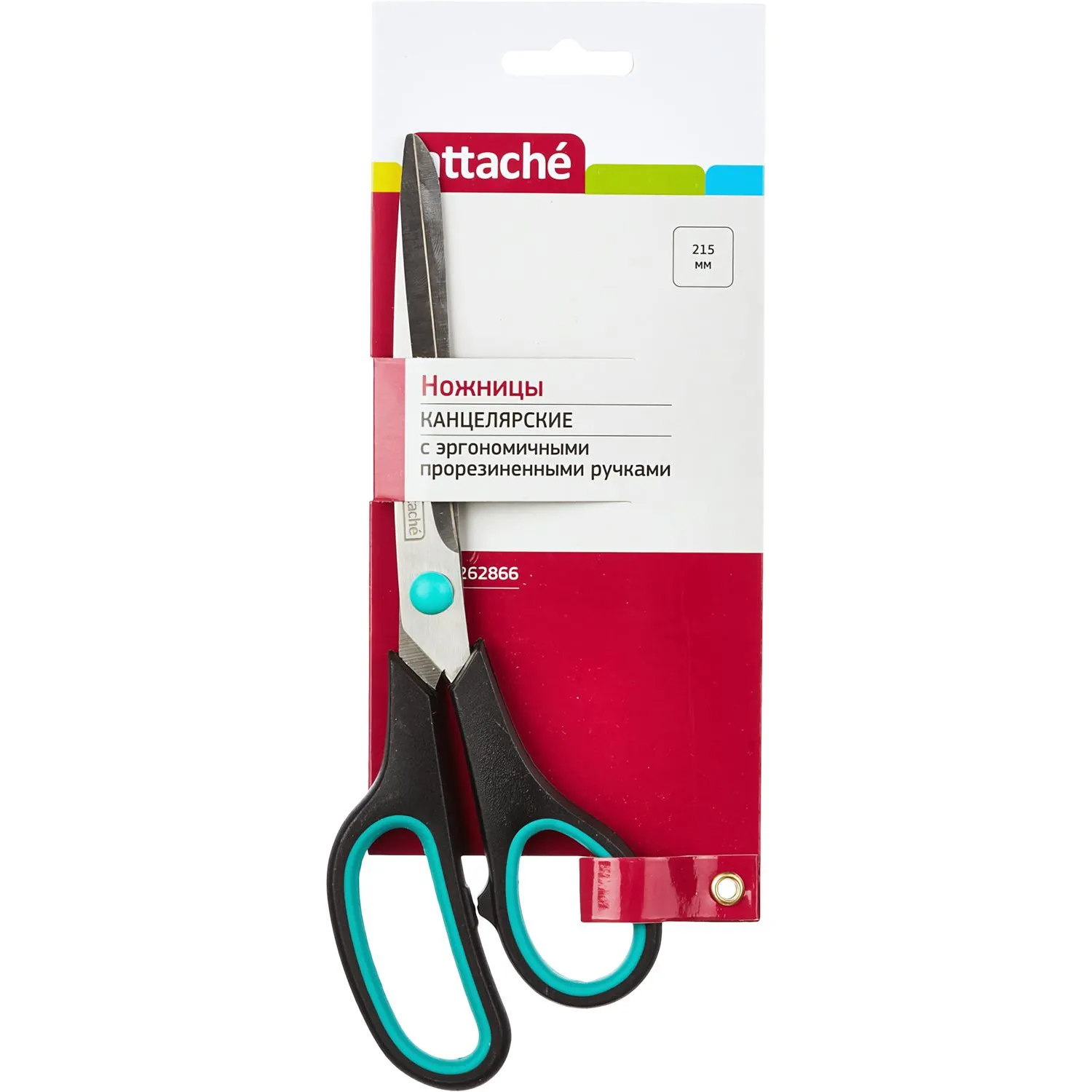 Ножницы Attache 215 мм с пласт. прорезин. руч.Attache цвет зелен/черн - фото 2
