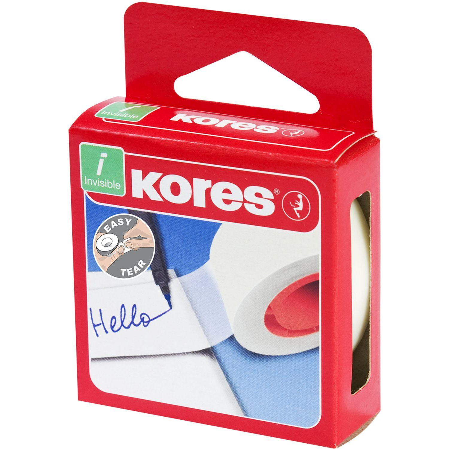 Клейкая лента канцелярская KORES 19х33 невидимая 53319 - фото 3