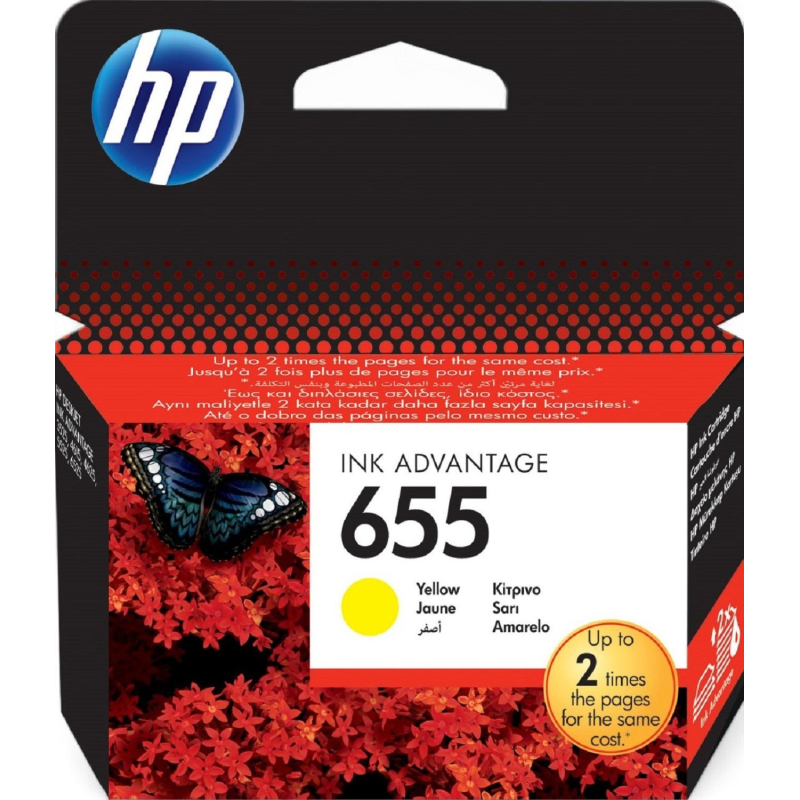Картридж струйный HP (CZ112AE) Deskjet Ink Advantage 3525/5525/4515/4525 №655, желтый, оригинальный - фото 1