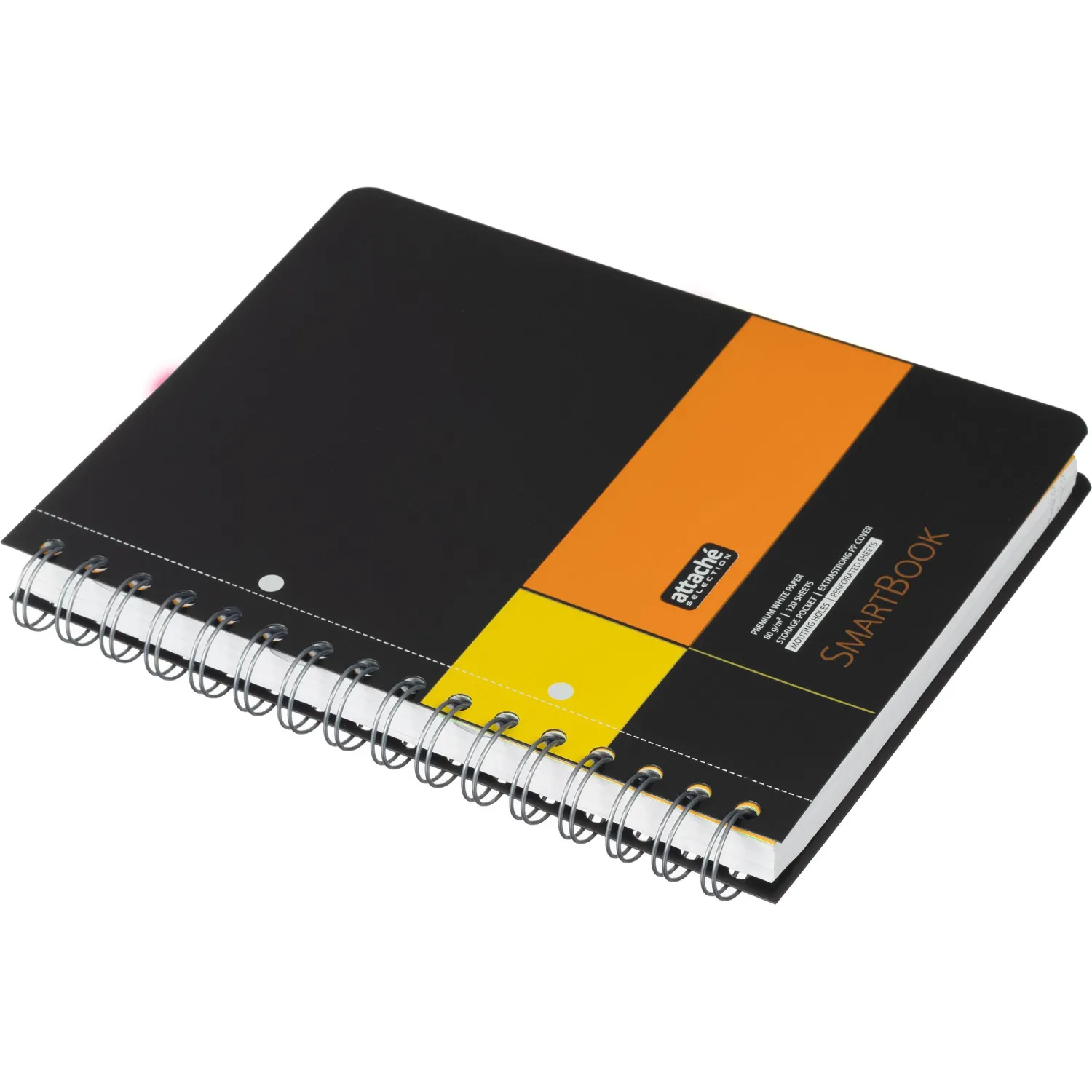 Бизнес-тетрадь SMARTBOOK А5 120л. клетка,спир,микроп,разд,карм,жел-оран - фото 4