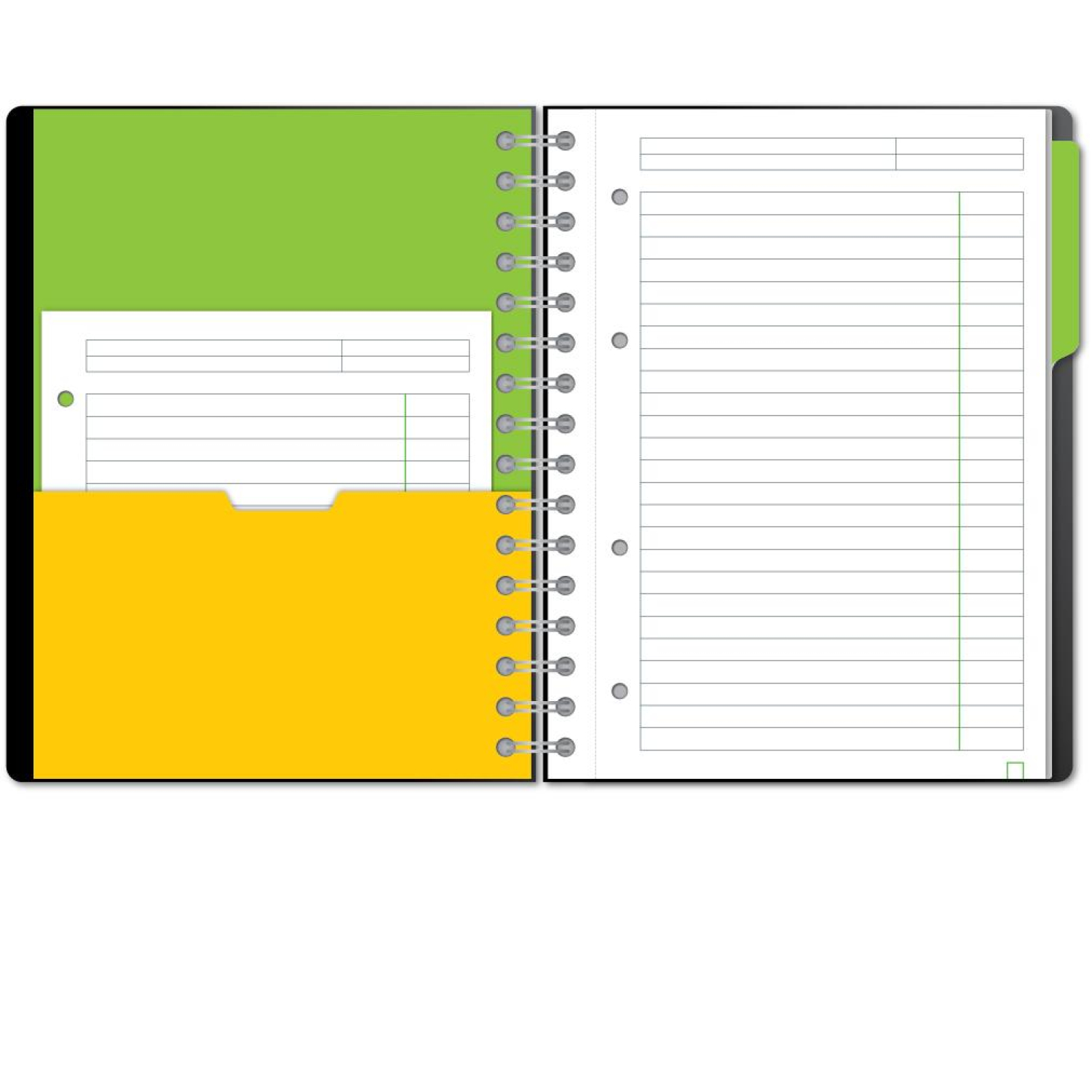 Бизнес-тетрадь SMARTBOOK А5 120л. линейка,спир,микроп,разд,карм,жел-зел Бизнес-тетрадь SMARTBOOK А5 120л. линейка,спир,микроп,разд,карм,жел-зел - фото 2