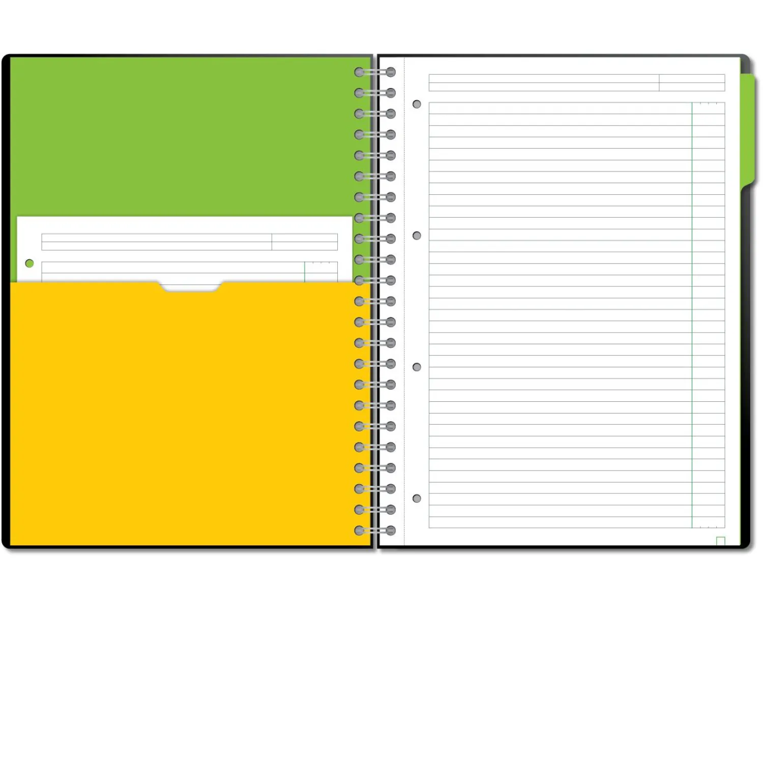 Бизнес-тетрадь SMARTBOOK А4 120л. линейка,спир,микроп,разд,карм,жел-зел - фото 2