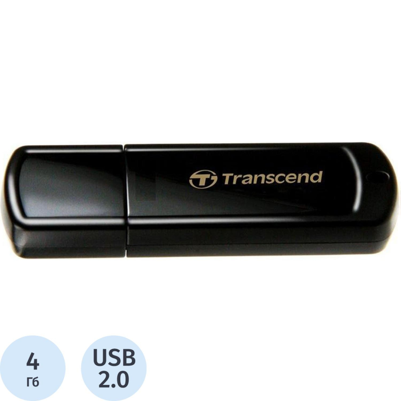 Флеш-память Transcend JetFlash 350, 4Gb, USB 2.0, чер, TS4GJF350 - фото 1