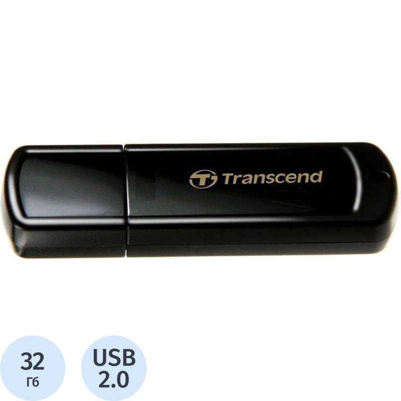 Флеш-память Transcend JetFlash 350, 32Gb, USB 2.0, чер, TS32GJF350 - фото 1