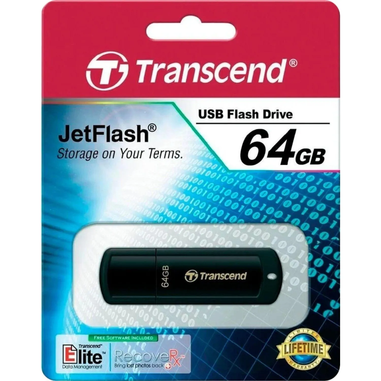Флеш-память Transcend JetFlash 350, 64Gb, USB 2.0, чер, TS64GJF350 - фото 5