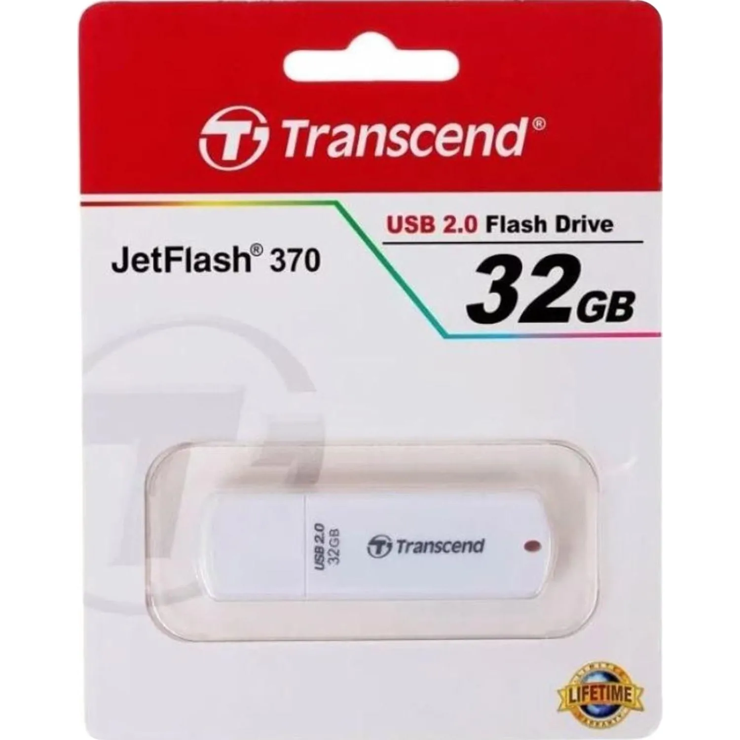Флеш-память Transcend JetFlash 370, 32Gb, USB 2.0, бел, TS32GJF370 - фото 5