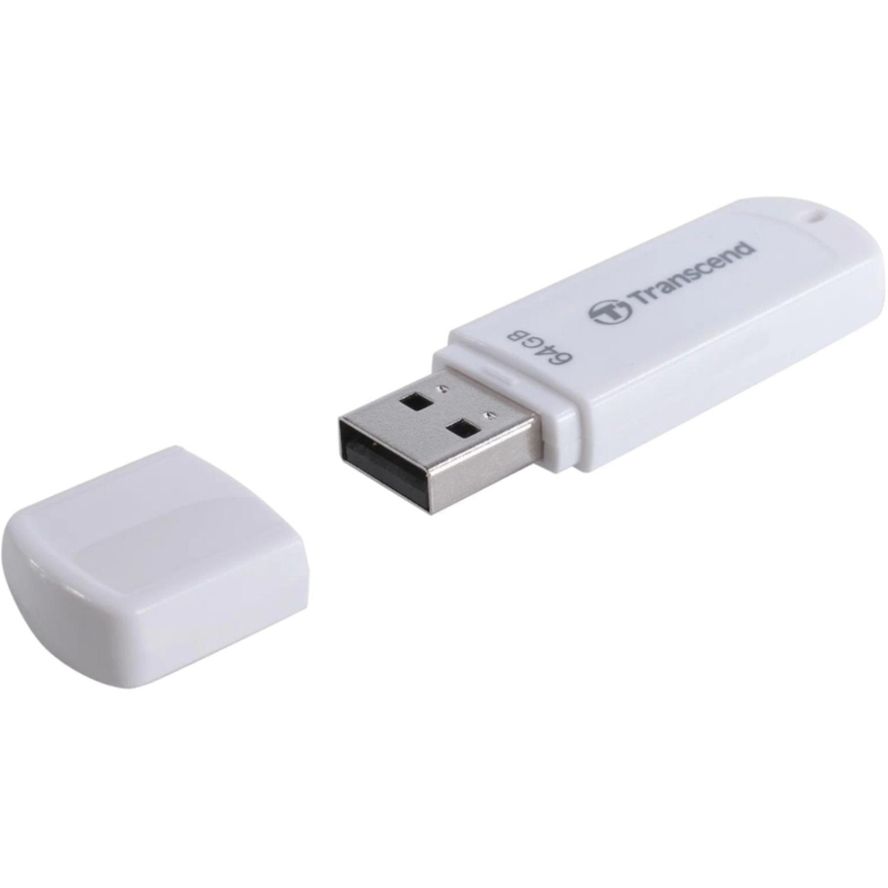 Флеш-память Transcend JetFlash 370, 64Gb, USB 2.0, бел, TS64GJF370 - фото 4