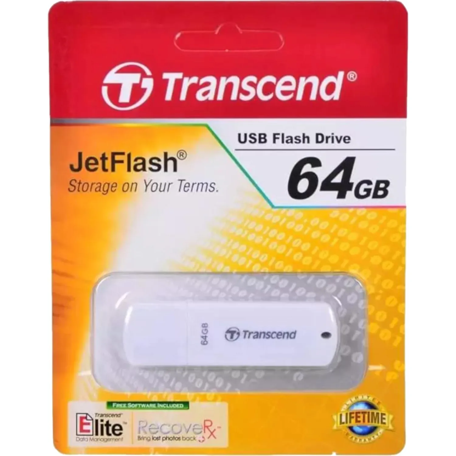 Флеш-память Transcend JetFlash 370, 64Gb, USB 2.0, бел, TS64GJF370 - фото 5
