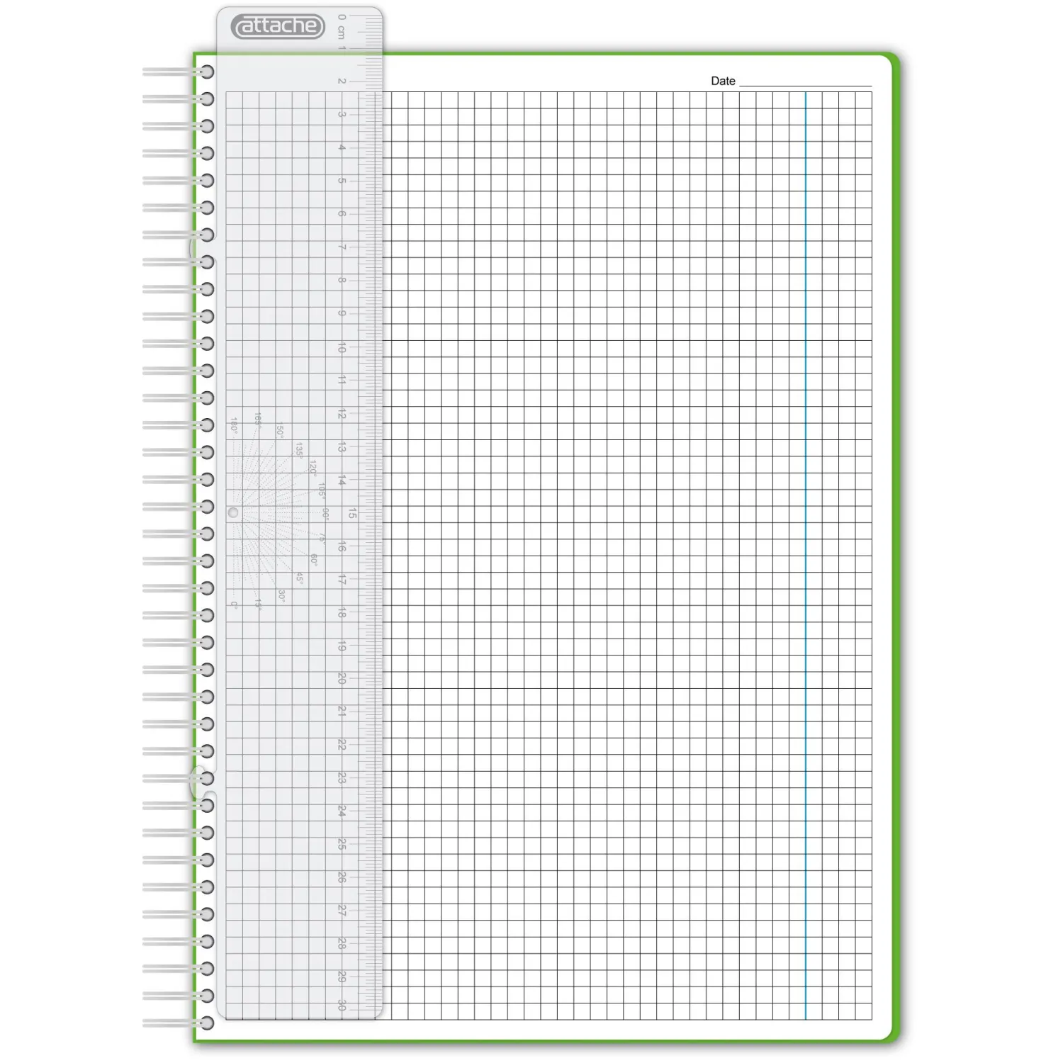 Бизнес-тетрадь WAVES А4 100л. ATTACHE клет,спир,пласт,заклад,цв.зеленый - фото 2