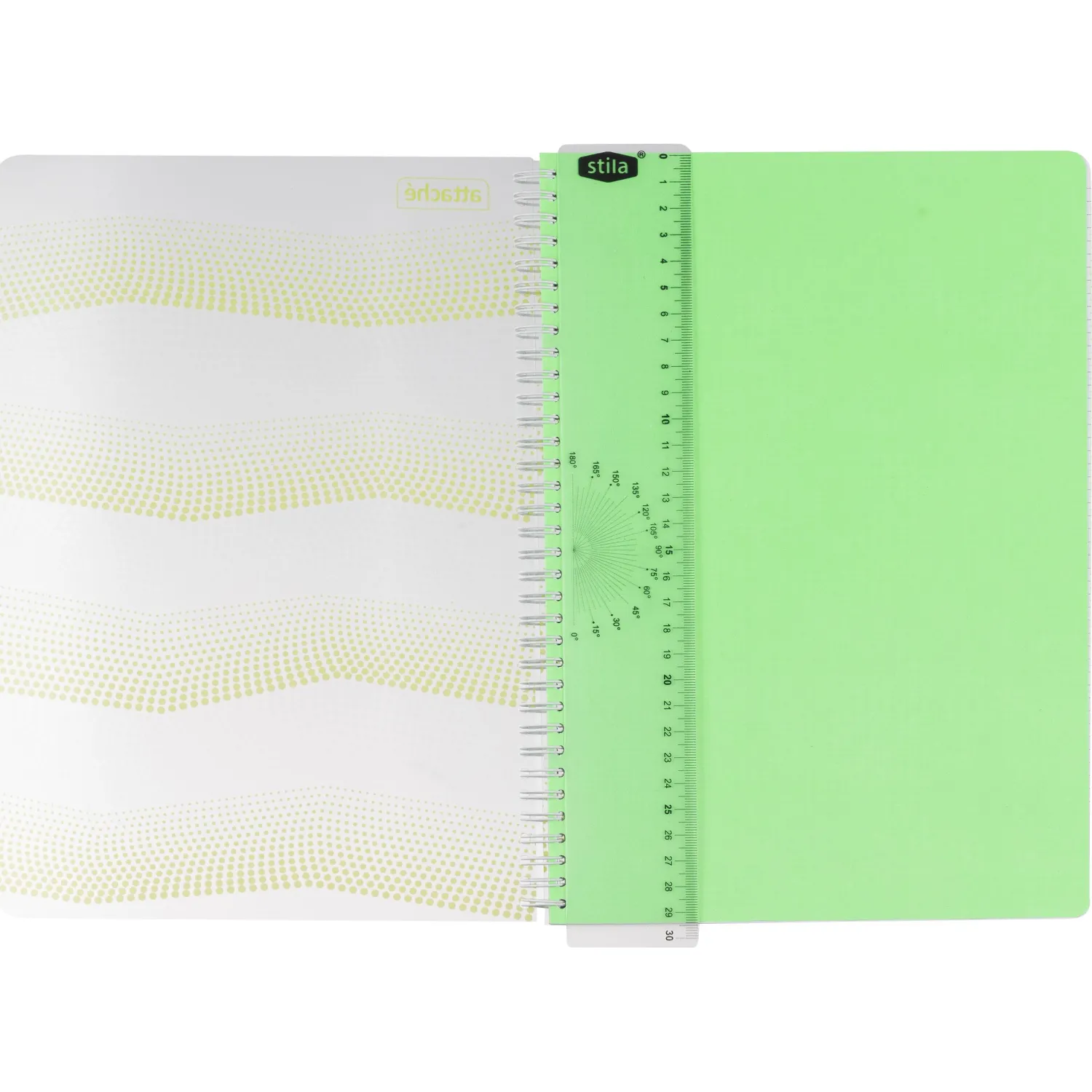 Бизнес-тетрадь WAVES А4 100л. ATTACHE клет,спир,пласт,заклад,цв.зеленый - фото 5