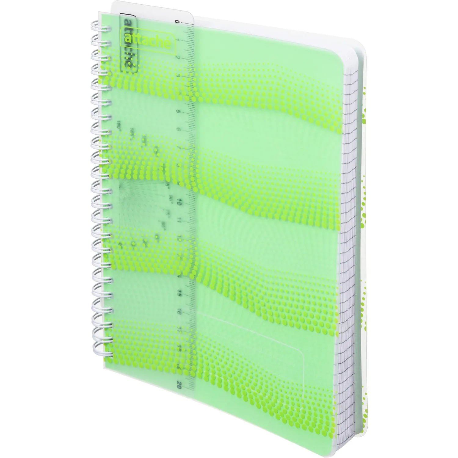 Бизнес-тетрадь WAVES А5 100л. ATTACHE клет,спир,пласт,заклад,цв.зеленый - фото 2