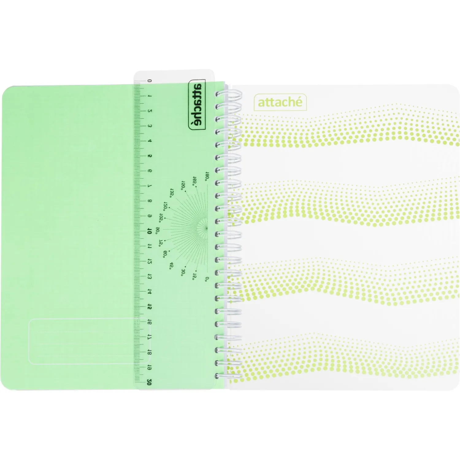 Бизнес-тетрадь WAVES А5 100л. ATTACHE клет,спир,пласт,заклад,цв.зеленый - фото 5