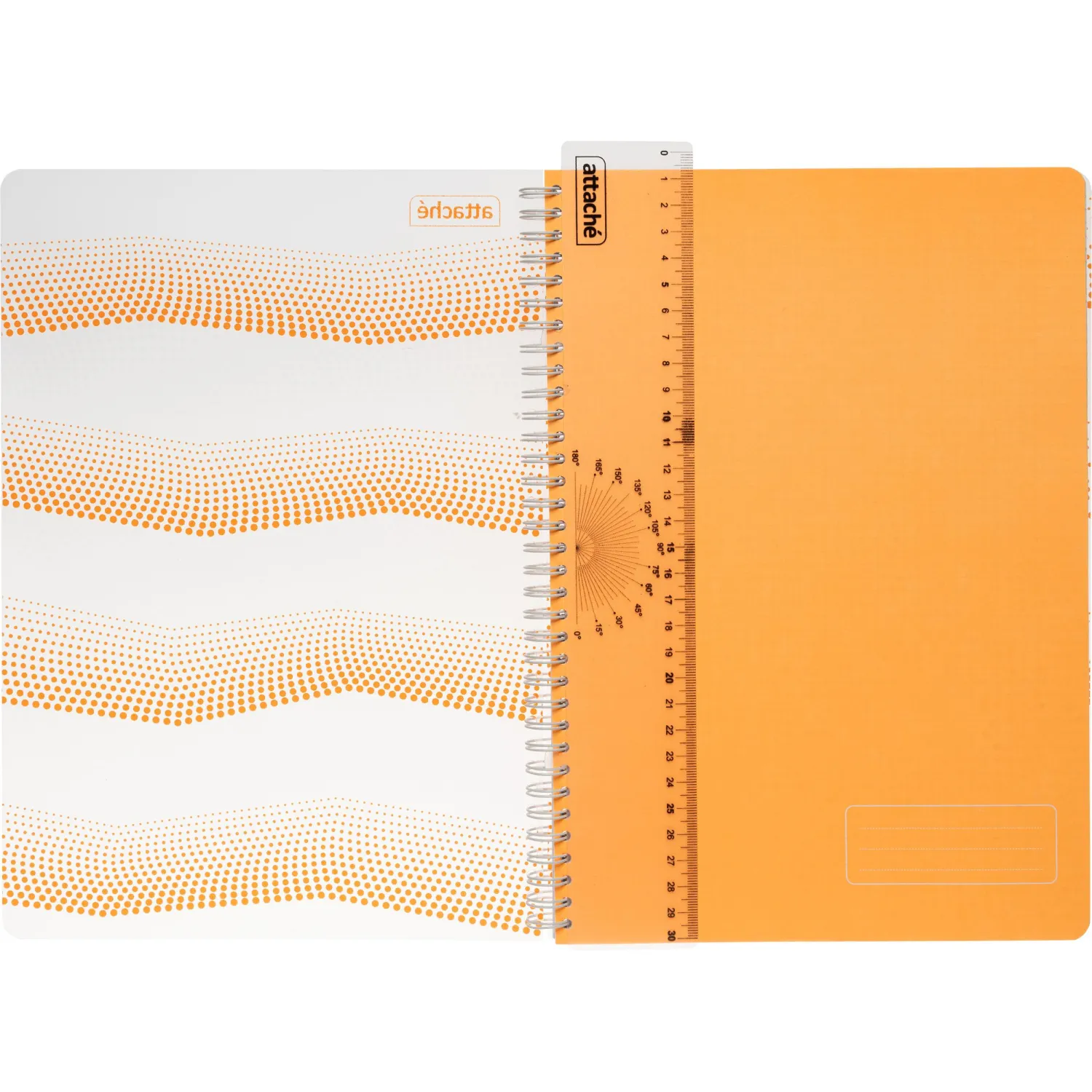 Бизнес-тетрадь WAVES А4 100л. ATTACHE клет,спир,пласт,заклад,цв.оранжевый - фото 5