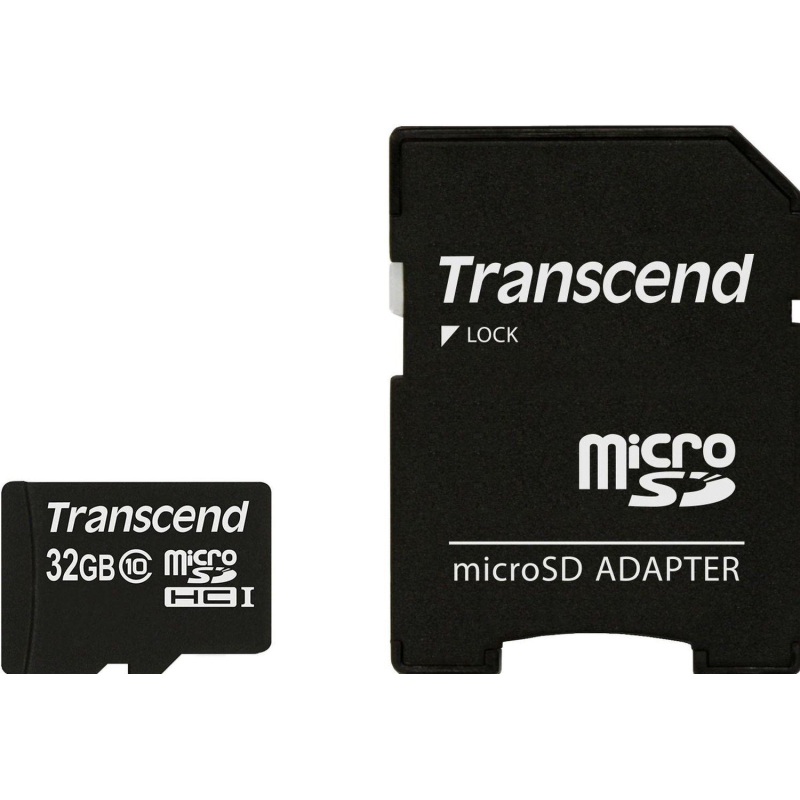 Карта памяти Transcend Premium microSDHC 32Gb UHS-I Cl10 +ад, TS32GUSDHC10 - фото 1