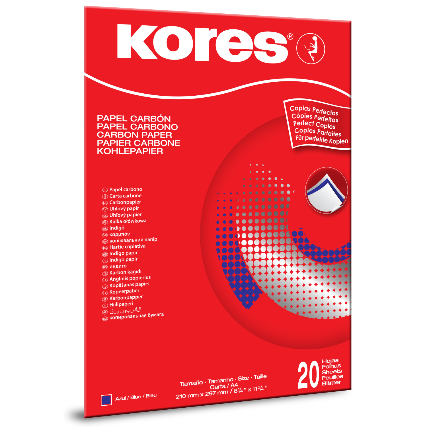 Бумага копировальная синяя KORES 1200 пачка 20л. &#039;7529079 - фото 1