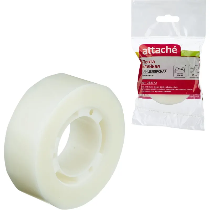 Клейкая лента канцелярская Attache 19x33 невидимая, не удаляемая, подвес Клейкая лента канцелярская Attache 19x33 невидимая, не удаляемая, подвес - фото 1