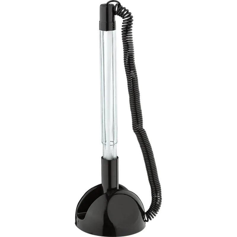 Ручка шариковая на подставке на липучке 8863 черная - фото 1