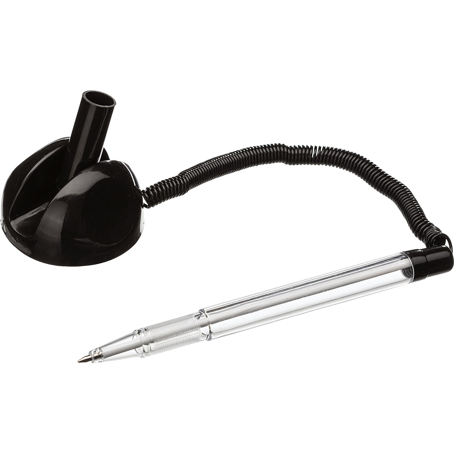 Ручка шариковая на подставке на липучке 8863 черная - фото 2