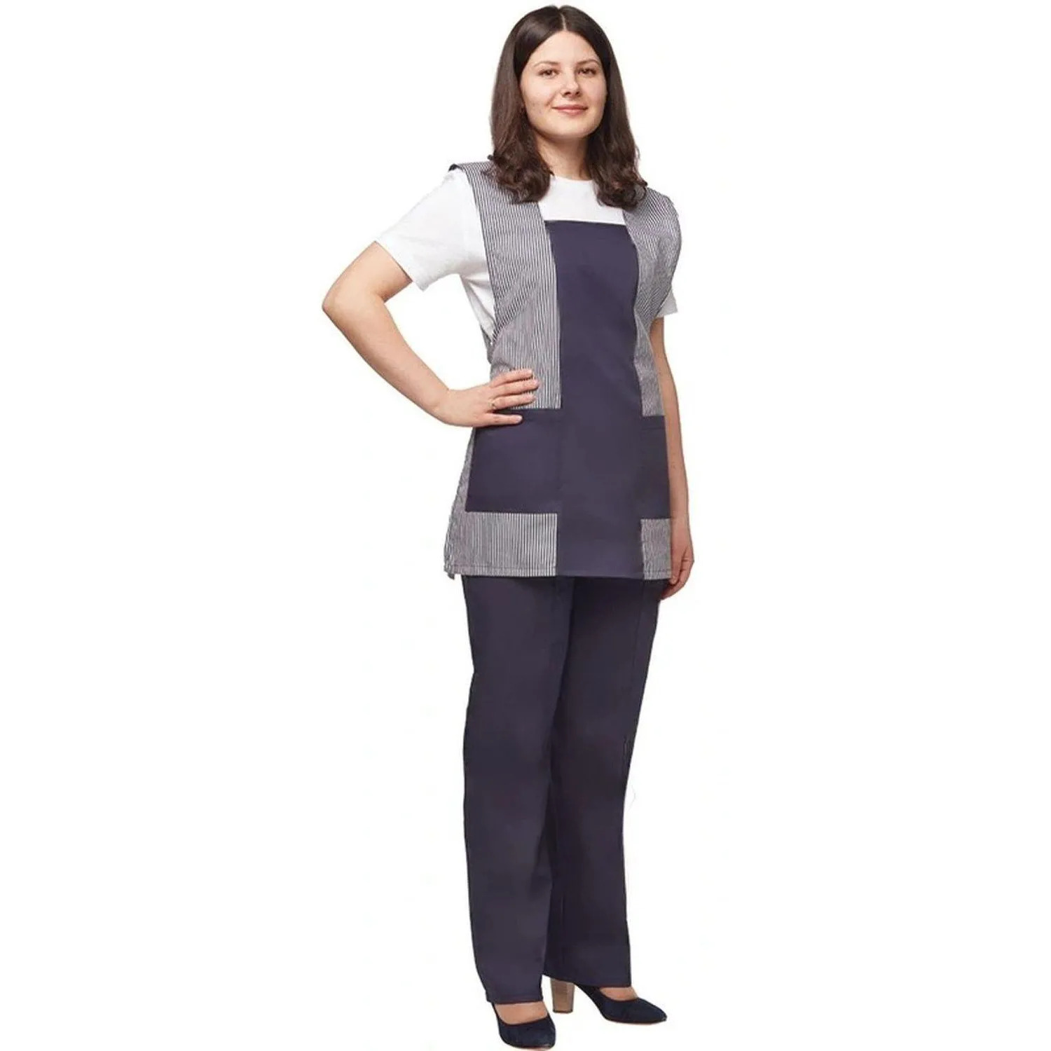 Костюм для горничных и уборщиц у08-СБР синий (р.60-62)р.170-176 - фото 2