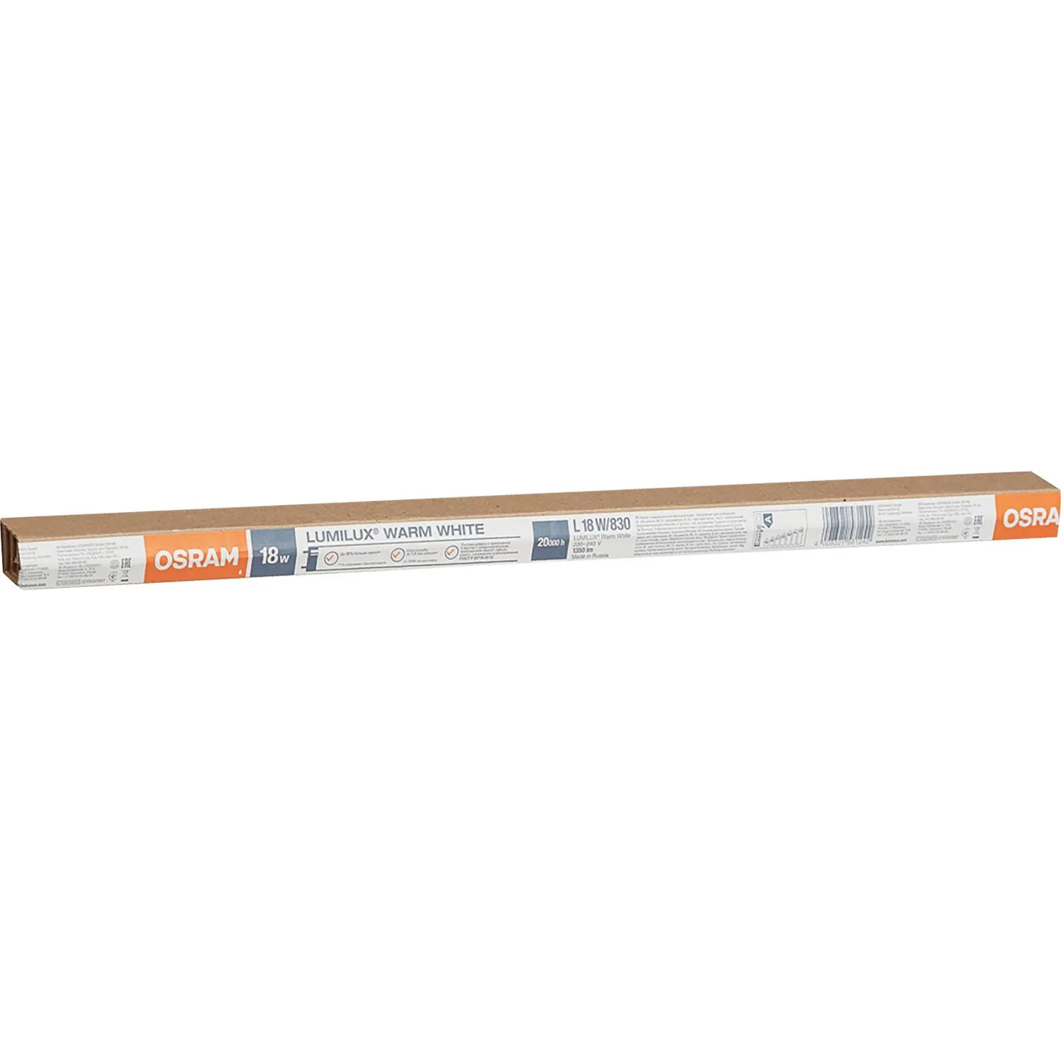 Лампа люминесцентная Osram Lumilux  L 18W/830 G13 3000К тепл.бел. 25шт - фото 4
