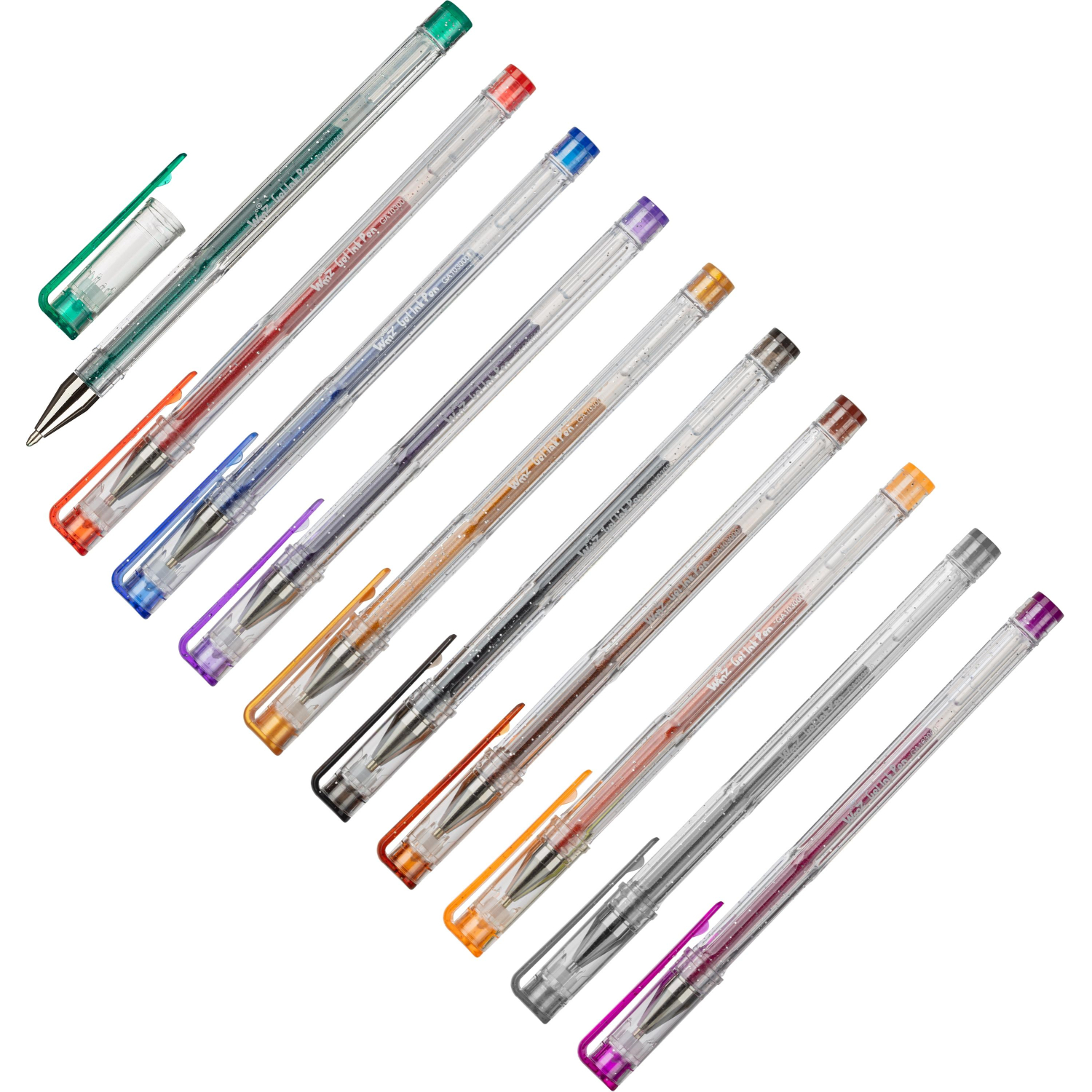 Набор гелевых ручек 10 цв. с блестками PVC GA 103000 0,7мм - фото 2