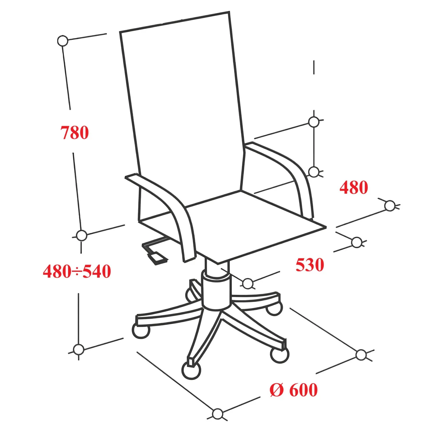 Кресло BN_Jl_Руководителя Echair-518 ML кожа черная, хром - фото 6