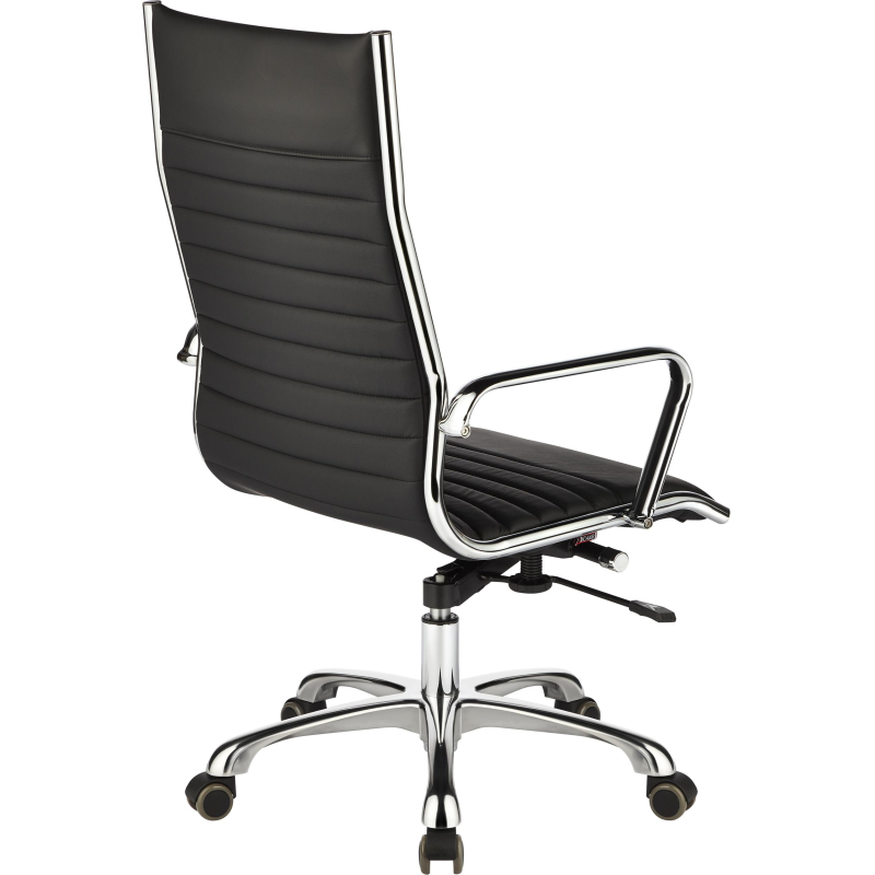 Кресло BN_Jl_Руководителя EChair-704 TL кожа черная, хром - фото 5