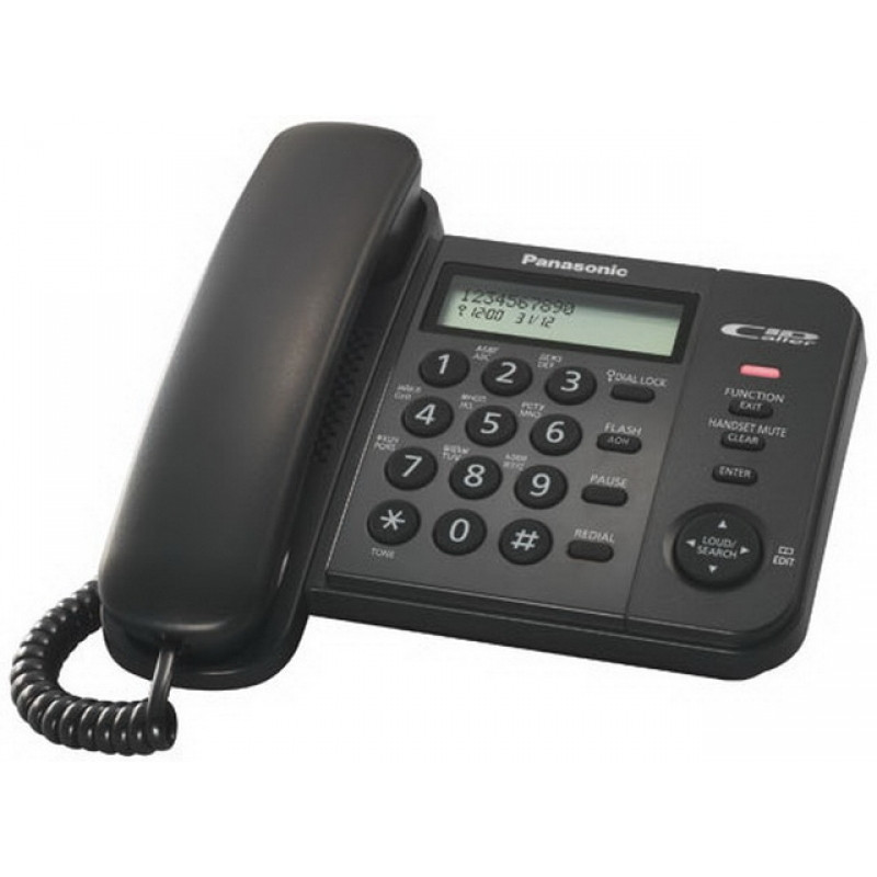 Телефон проводной Panasonic KX-TS2356RUB черный - фото 1