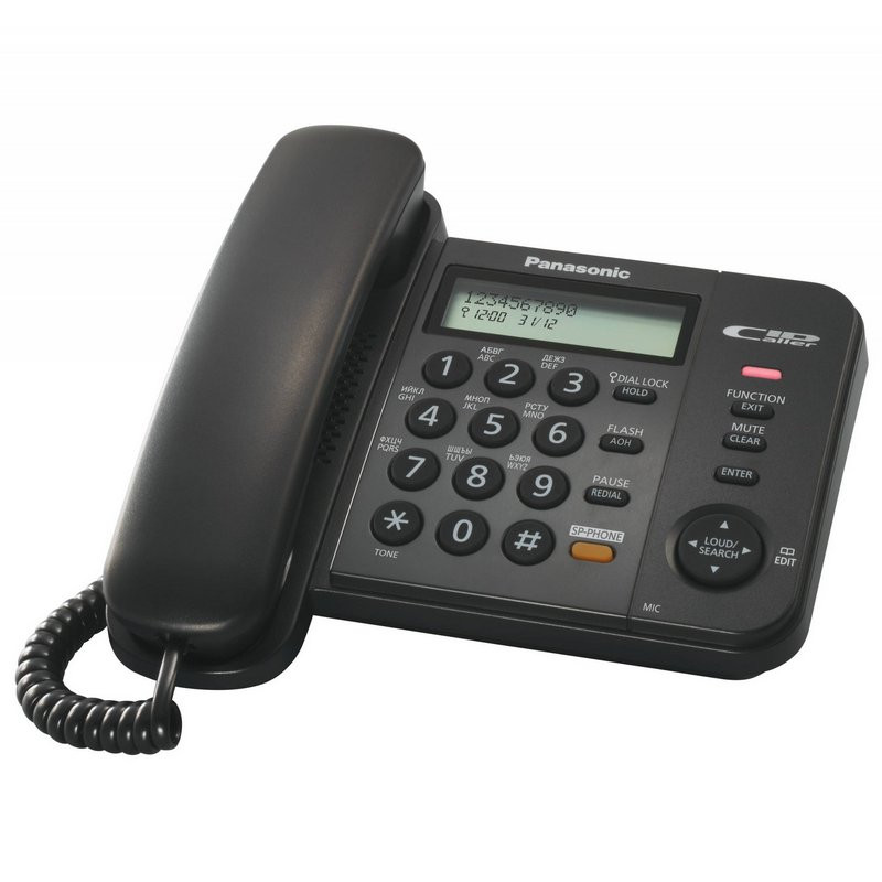 Телефон проводной Panasonic KX-TS2358RUB черный - фото 1