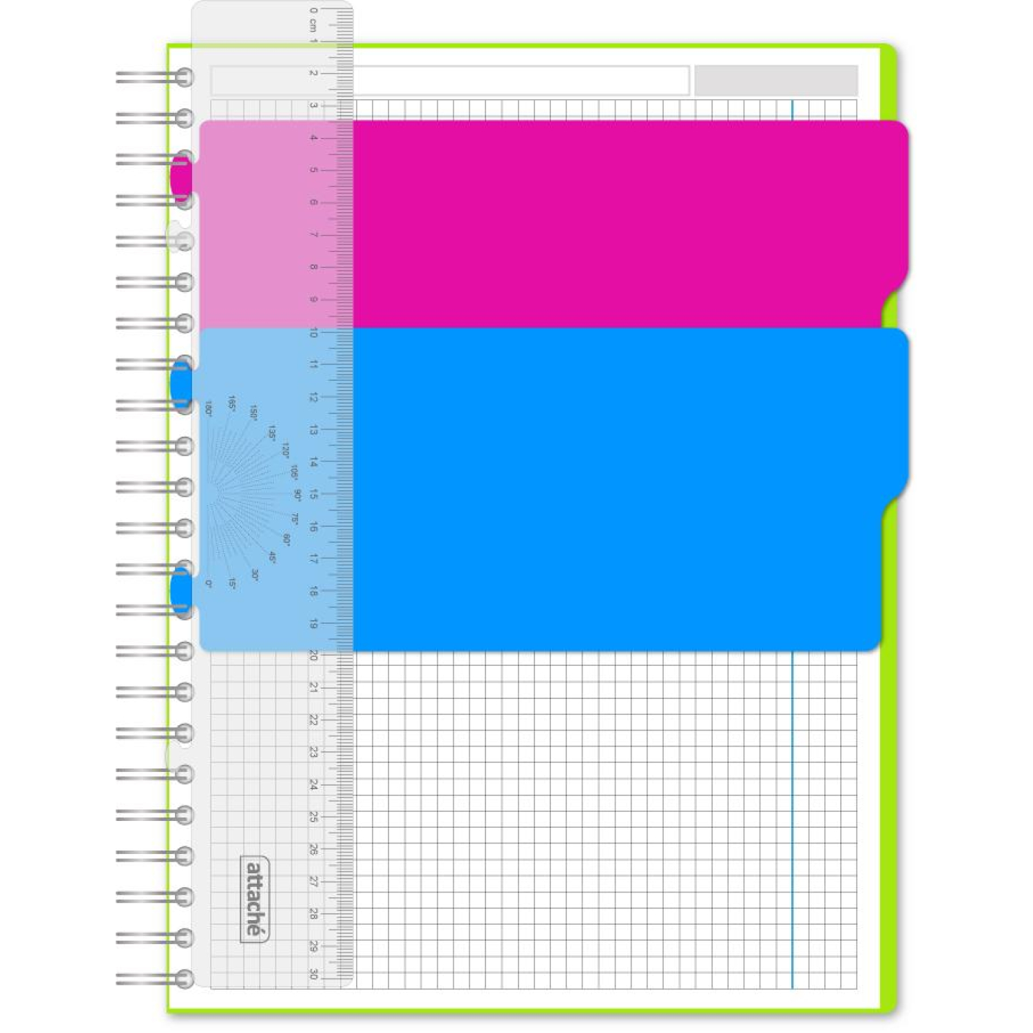 Бизнес-тетрадь А4,140 л,пласт обл, с разд,спир,ATTACHE FANTASY,салат - фото 2