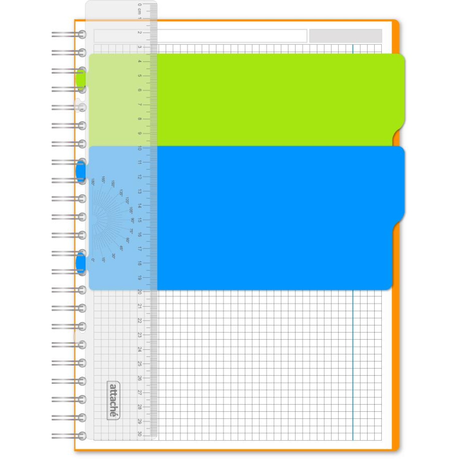 Бизнес-тетрадь А4,140 л,пласт обл, с разд,спир,ATTACHE FANTASY,оранж - фото 2