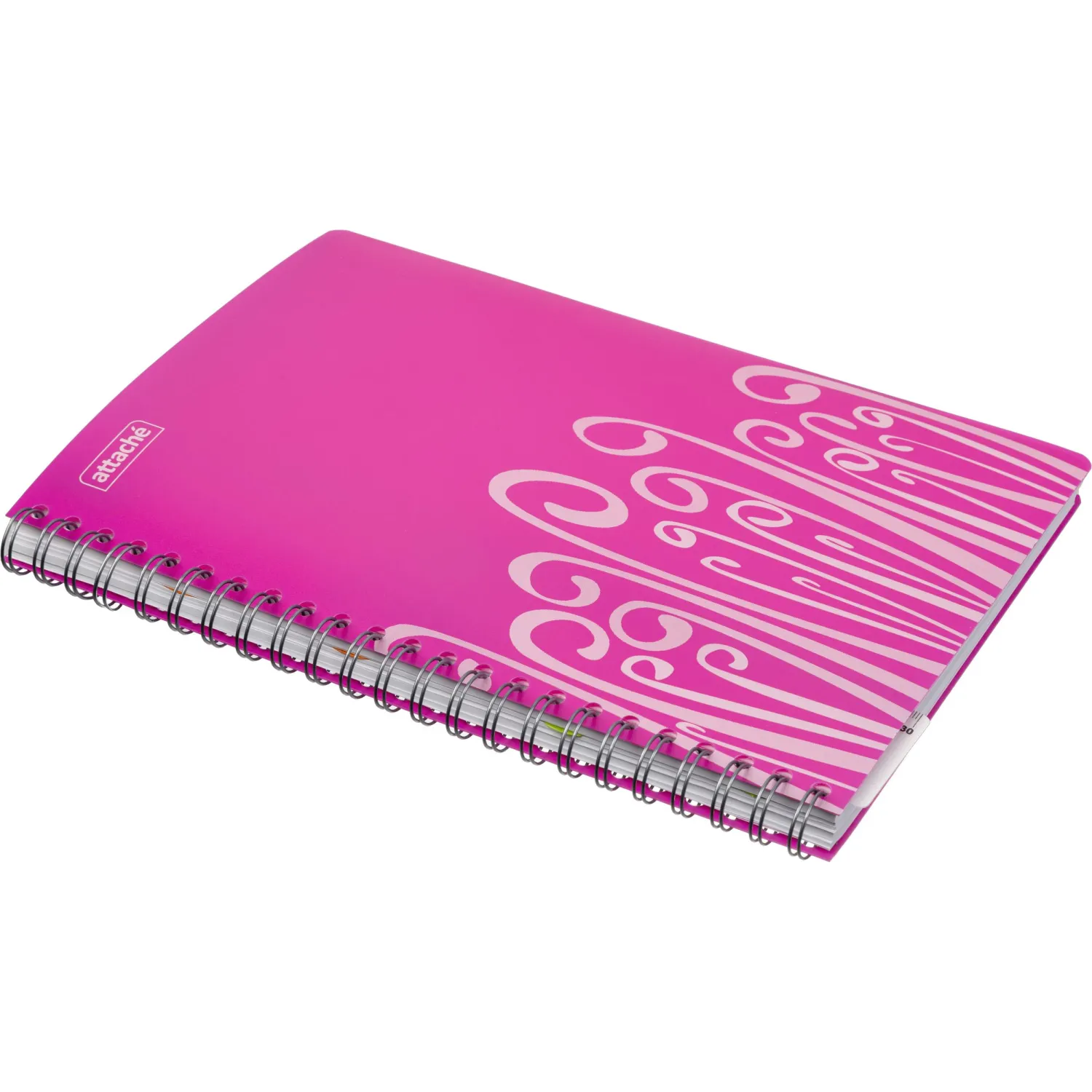 Бизнес-тетрадь А4,140 л,пласт обл, с разд,спир,ATTACHE FANTASY,розов - фото 4