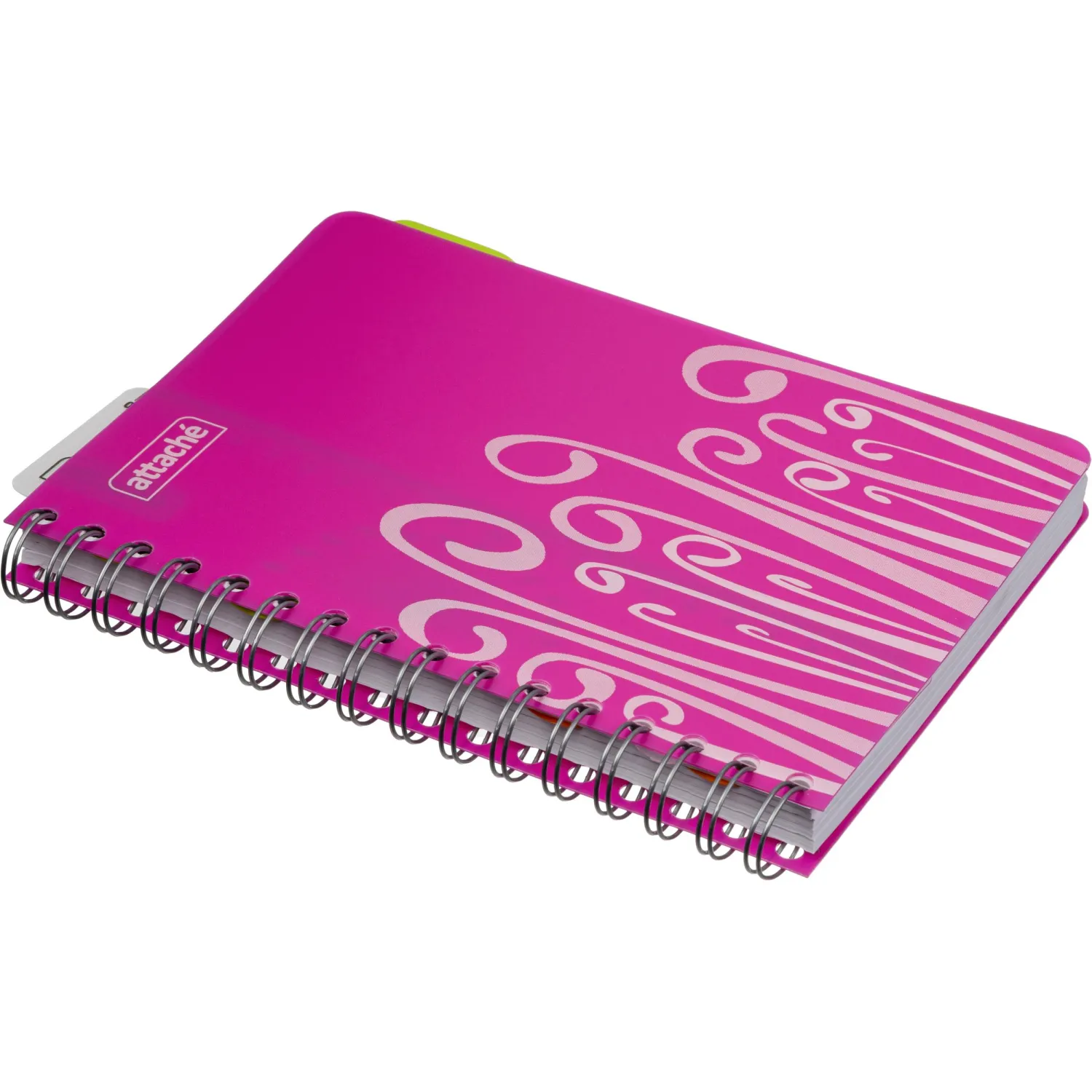 Бизнес-тетрадь А5,140 л,пласт обл, с разд,спир,ATTACHE FANTASY,розов - фото 4