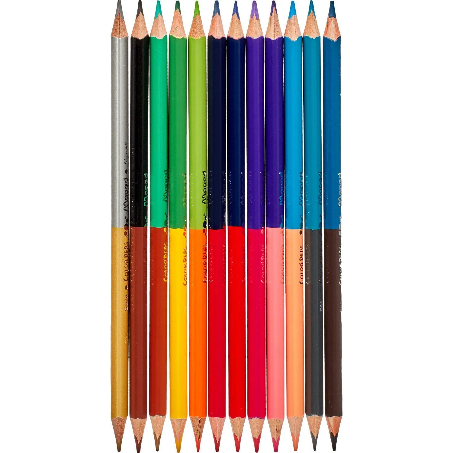 Карандаши цветные Maped COLOR'PEPS DUO COLORS двухст,3хгр,дерев,24цв,829600 - фото 2