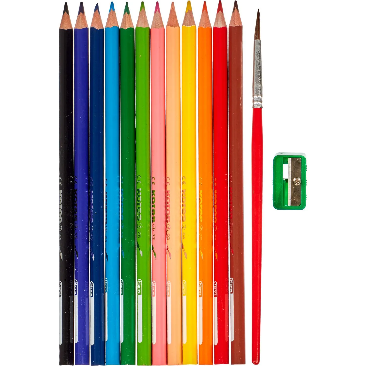 Карандаши акварельные цветные 12цв 3-гран,кисть,точилка Kores 93812 - фото 2