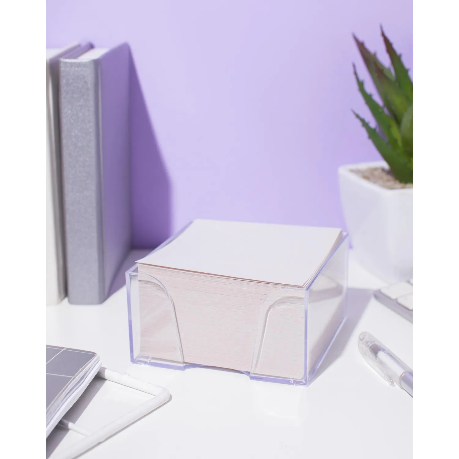 Блок для записей в подставке в стакане 9х9х5 белый - фото 4