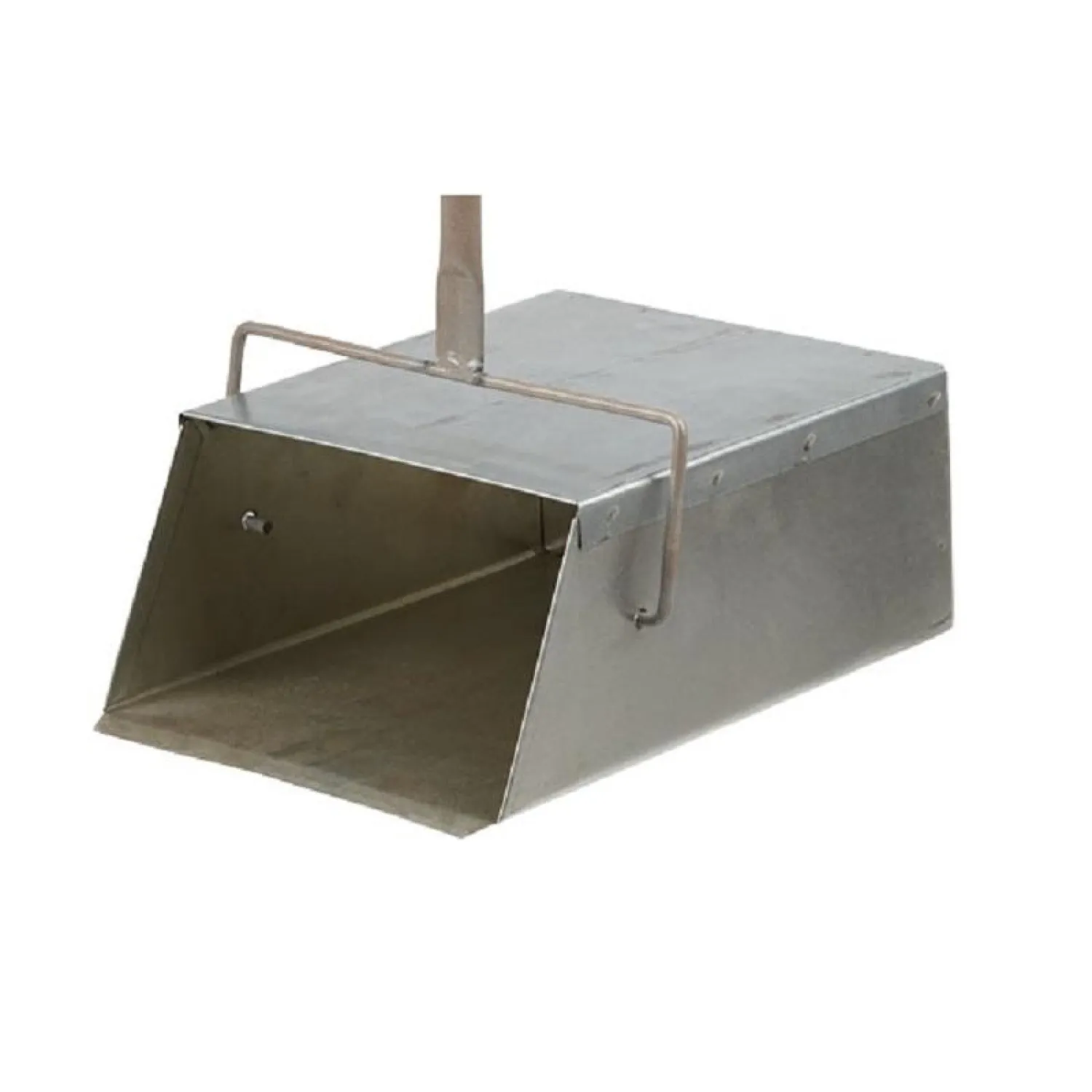 Совок - ловушка для мусора металл оцинкованный (ширина 23 см, ручка 53 см) - фото 2