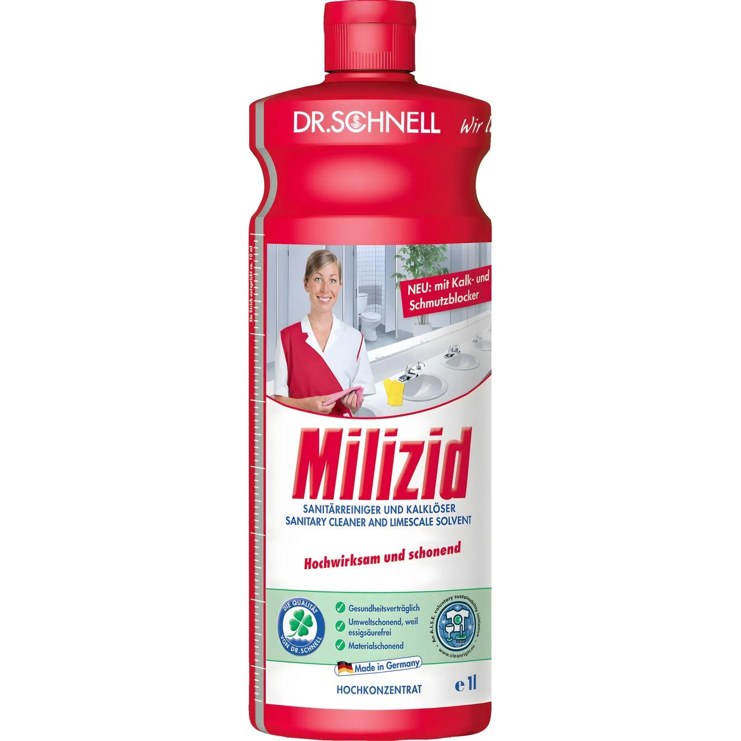 Профхим сантех кисл конц. д/уборки и сантехники Dr.Schnell/MILIZID,1л Профхим сантех кисл конц. д/уборки и сантехники Dr.Schnell/MILIZID,1л - фото 1