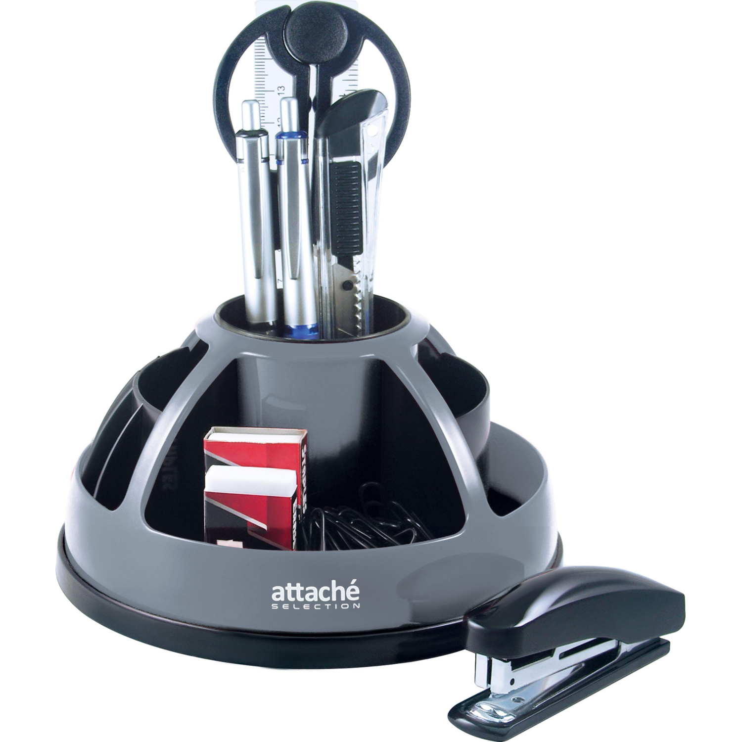 Набор настольный Attache Selection для канц мелочей черный/серый 360 - фото 1
