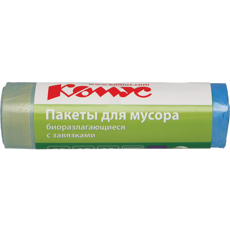 Мешки для мусора ПНД35л12мкм15шт/уп синиеBioразл50х60смКомус/Luscan с завяз - фото 6
