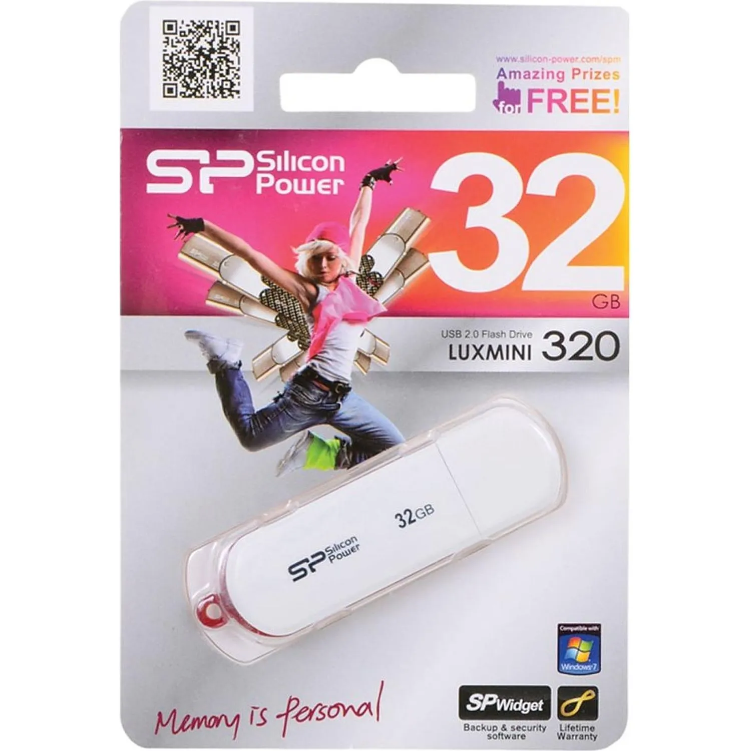 Флеш-память Silicon Power LuxMini 320, 32Gb, USB 2.0, бел, SP032GBUF2320V1W - фото 4
